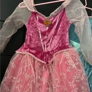 Pink Princess Dress with Sheer Sleeves